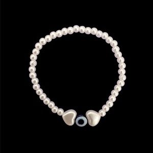 Pearls hand beaded bracelet 🤍🧿